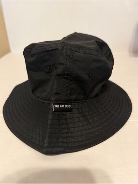 The Hat Depot Black Solid Bucket Hat Unisex Adults Size L/XL